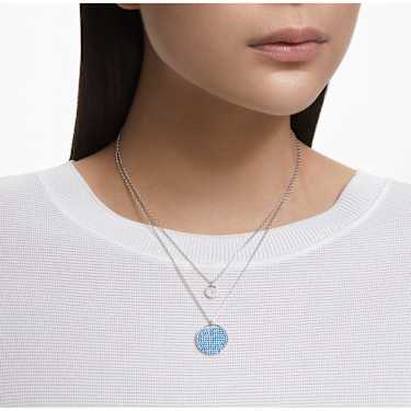 Sublima layered pendant Blue Rhodium plated Swarovski