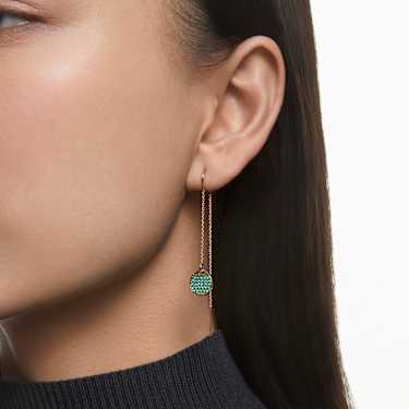 Pendants d'oreilles Sublima, Longues, Vertes, Placage de ton or - Swarovski, 5642944