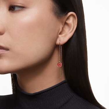 Pendants d'oreilles Sublima, Longues, Rouges, Placage de ton or - Swarovski, 5642945