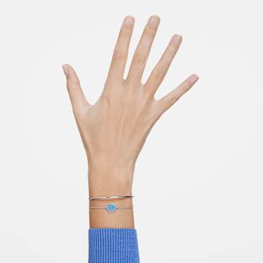 Brazalete Sublima, Azul, Baño de rodio - Swarovski, 5642950