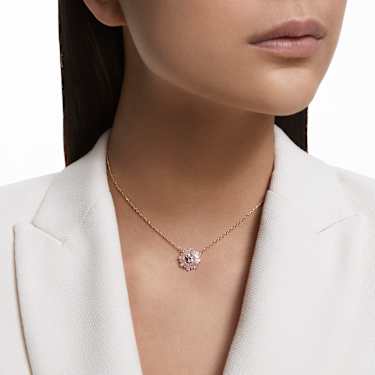 Pendente Idyllia, Taglio misto, Sole, Rosa, Placcato color oro rosa - Swarovski, 5642961