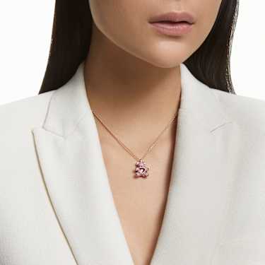 Teddy pendant, Bear, Pink, Rose gold-tone plated - Swarovski, 5642976