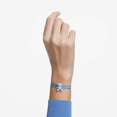 Pulsera Teddy, Oso, Azul, Baño de rodio - Swarovski, 5642980