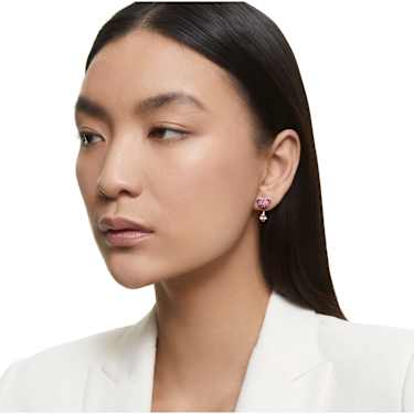 Pendientes ear jacket Teddy, Oso, Rosas, Baño tono oro rosa - Swarovski, 5642982