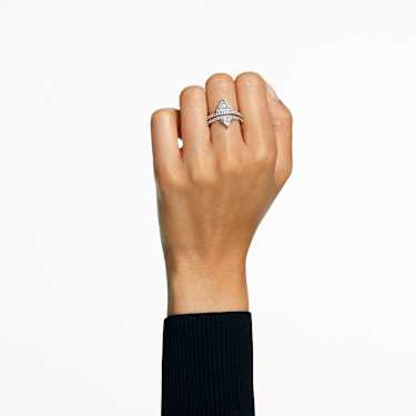 Stilla ring, Mixed cuts, White, Rhodium plated - Swarovski, 5642989
