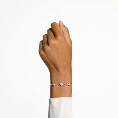 Pulsera Ortyx, Talla triangular, Blanca, Baño tono oro rosa - Swarovski, 5643737