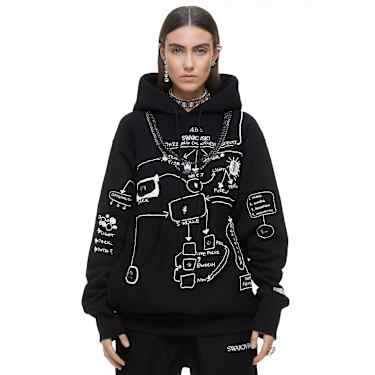 Sudadera con capucha ADVISORY BOARD CRYSTALS, Dazzling Colorless Objects, Negra - Swarovski, 5644716