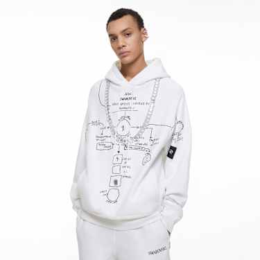 ADVISORY BOARD CRYSTALS, Gray Objects Displaced by Refraction hoodie, White - Swarovski, 5644722