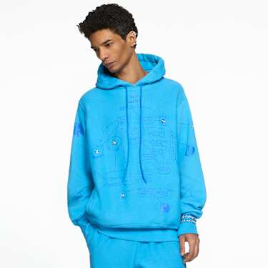Hoodie ADVISORY BOARD CRYSTALS, Subjective Halos, Albastru - Swarovski, 5644732