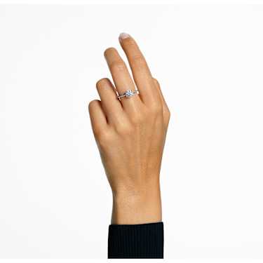 Stilla 個性戒指, 圓形切割, 密鑲, 白色, 鍍白金色 - Swarovski, 5645250
