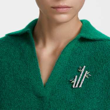 限定品✨️スワロフスキー By Shourouk Green ブローチ グリーン レディース