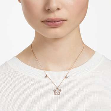 Stella Halskette, Verschiedene Schliffe, Stern, Weiß, Roségold-Legierungsschicht - Swarovski, 5645382