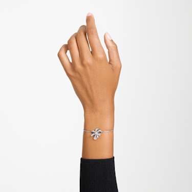 Hyperbola Armband, Schleife, Weiß, Rhodiniert - Swarovski, 5647581