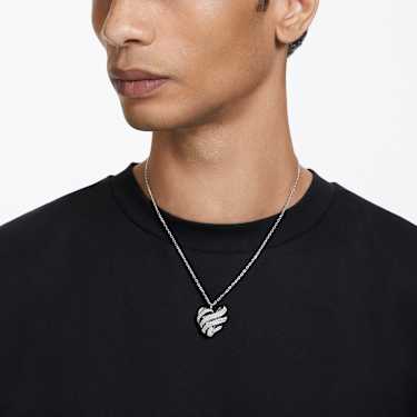 Hyperbola 链坠, 心形, 小号, 白色, 镀铑 - Swarovski, 5647584