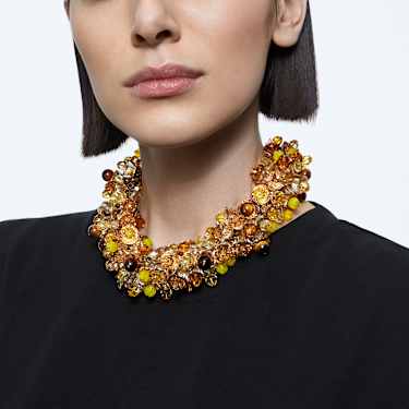 Somnia necklace, Statement, Multicoloured, Gold-tone plated by SWAROVSKI