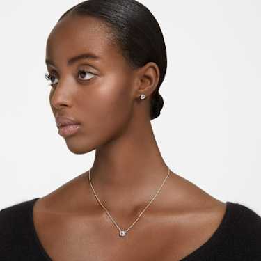 Set Stilla, Taglio Round, Bianco, Placcato rodio - Swarovski, 5647663