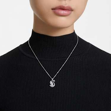 Swarovski Iconic Swan ペンダント, スワン, 中, ホワイト, ロジウム