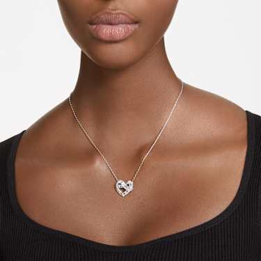 Matrix 펜던트, 믹스 컷, 하트, 화이트, 로듐 플래팅 - Swarovski, 5647924