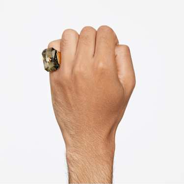 Numina cocktail ring, Octagon cut, Gray, Gold-tone plated - Swarovski, 5648233