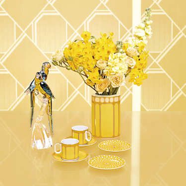 Signum Espressotasse mit Untertasse, Porzellan, Gelb - Swarovski, 5648498
