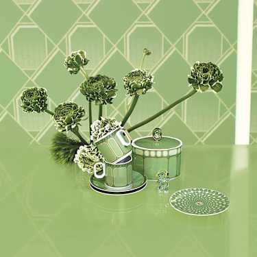 Signum 咖啡杯连茶碟, 瓷器, 绿色 - Swarovski, 5648499