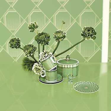 Skodelica za espresso s podstavkom Signum, Porcelan, Zelena - Swarovski, 5648499