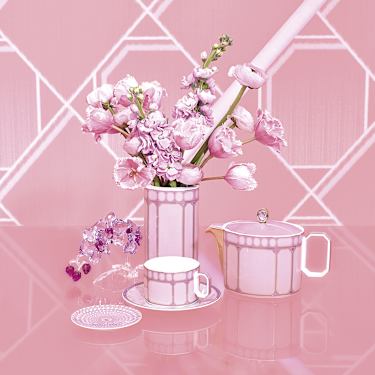 Signum 茶杯连茶碟, 瓷器, 粉红色 - Swarovski, 5648537