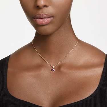 Chroma 펜던트, 하트, 레드, 골드 톤 플래팅 - Swarovski, 5648750