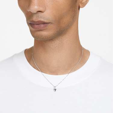 Chroma pendant, Triangle cut, Gray, Rhodium plated - Swarovski, 5648752