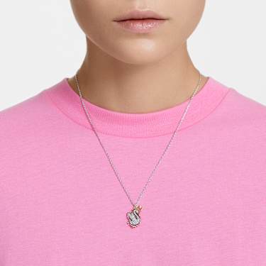 Swan Anhänger, Schwan, Rosa, Rhodiniert - Swarovski, 5649200