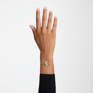 Swan 뱅글, 스완, 화이트, 로듐 플래팅 - Swarovski, 5649772