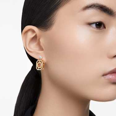 Alea drop earrings, Asymmetrical design, Multicolored, Gold-tone plated - Swarovski, 5649788