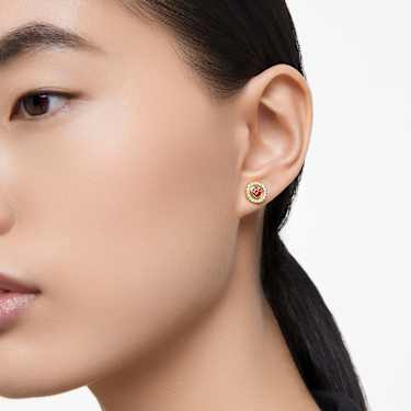 Alea drop earrings, Asymmetrical design, Multicolored, Gold-tone plated - Swarovski, 5649788