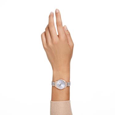 Attract watch, Swiss Made, Pavé, Crystal bracelet, Rose gold tone, Mixed metal finish - Swarovski, 5649987
