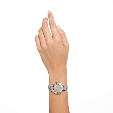 Octea Nova Uhr, Schweizer Produktion, Lederarmband, Beige, Roségoldfarbenes Finish - Swarovski, 5649999