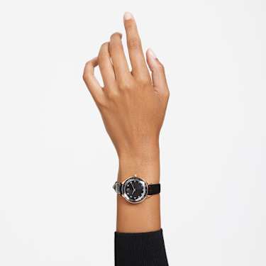 Octea Nova horloge Swiss Made Lederen band Zwart