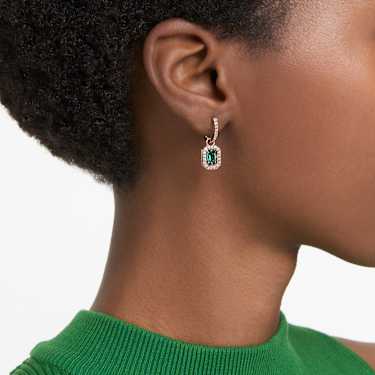 Una ドロップピアス, オクタゴンカット, グリーン, ローズゴールドトーン・プレーティング | Swarovski Una ドロップピアス, オクタゴンカット, グリーン, ローズゴールドトーン・プレーティング | Swarovski
