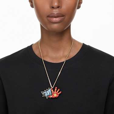 Marvel Iron Man pendant and brooch, Multicoloured, Gold-tone plated - Swarovski, 5650575