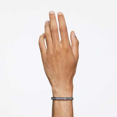 Brățară fixă Dextera, Formă octogonală, Negru, Placat cu ruteniu - Swarovski, 5651341