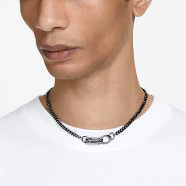 Dextera 네크리스, 파베, 믹스 링크, 블랙, 루테늄 플래팅 - Swarovski, 5651760