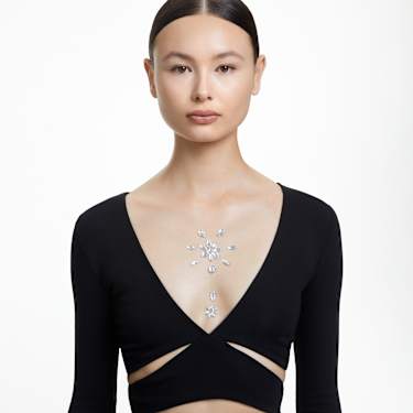 Gioiello per il corpo, Set (3), Taglio misto, Fiore, Bianco - Swarovski, 5651981