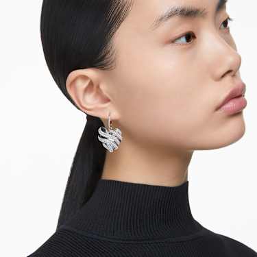 Hyperbola 耳钉, 心形, 白色, 镀铑 - Swarovski, 5652029