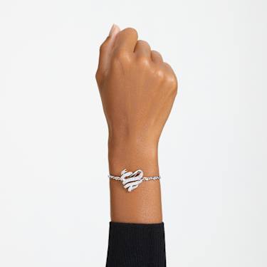 Volta สร้อยข้อมือ, หัวใจ, ขาว, เคลือบโรเดียม - Swarovski, 5652789