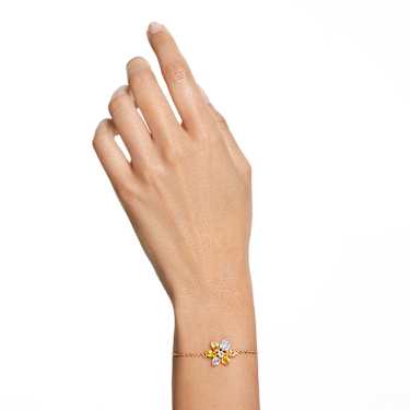 Gema Armband, Verschiedene Schliffe, Blume, Gelb, Goldlegierungsschicht - Swarovski, 5652820