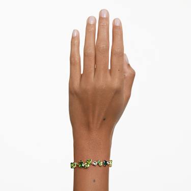 Gema 手鏈, 混合式切割, 綠色, 鍍金色色調 - Swarovski, 5652822