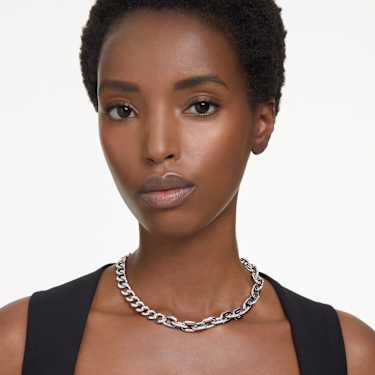Dextera necklace, Mixed links, White, Rhodium plated - Swarovski, 5655437