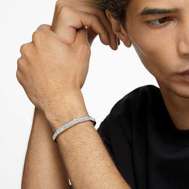 Dextera バングル, オクタゴンシェイプ, ホワイト, ロジウム・プレーティング - Swarovski, 5655625