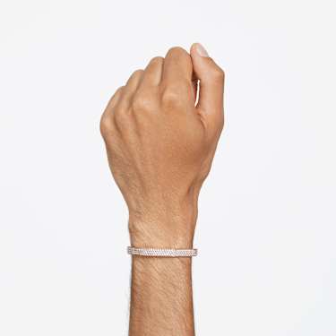 Obročasta zapestnica Dextera, Osemkotna oblika, Bela, Prevleka rožnato zlatega odtenka - Swarovski, 5655627