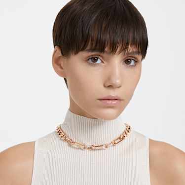 Dextera 项链, 匠心之作, 混合連結, 白色, 镀玫瑰金色调 - Swarovski, 5655649