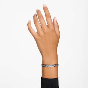 Bracelete Dextera, Modelo octagonal, Preto, Lacada a ródio - Swarovski, 5656843